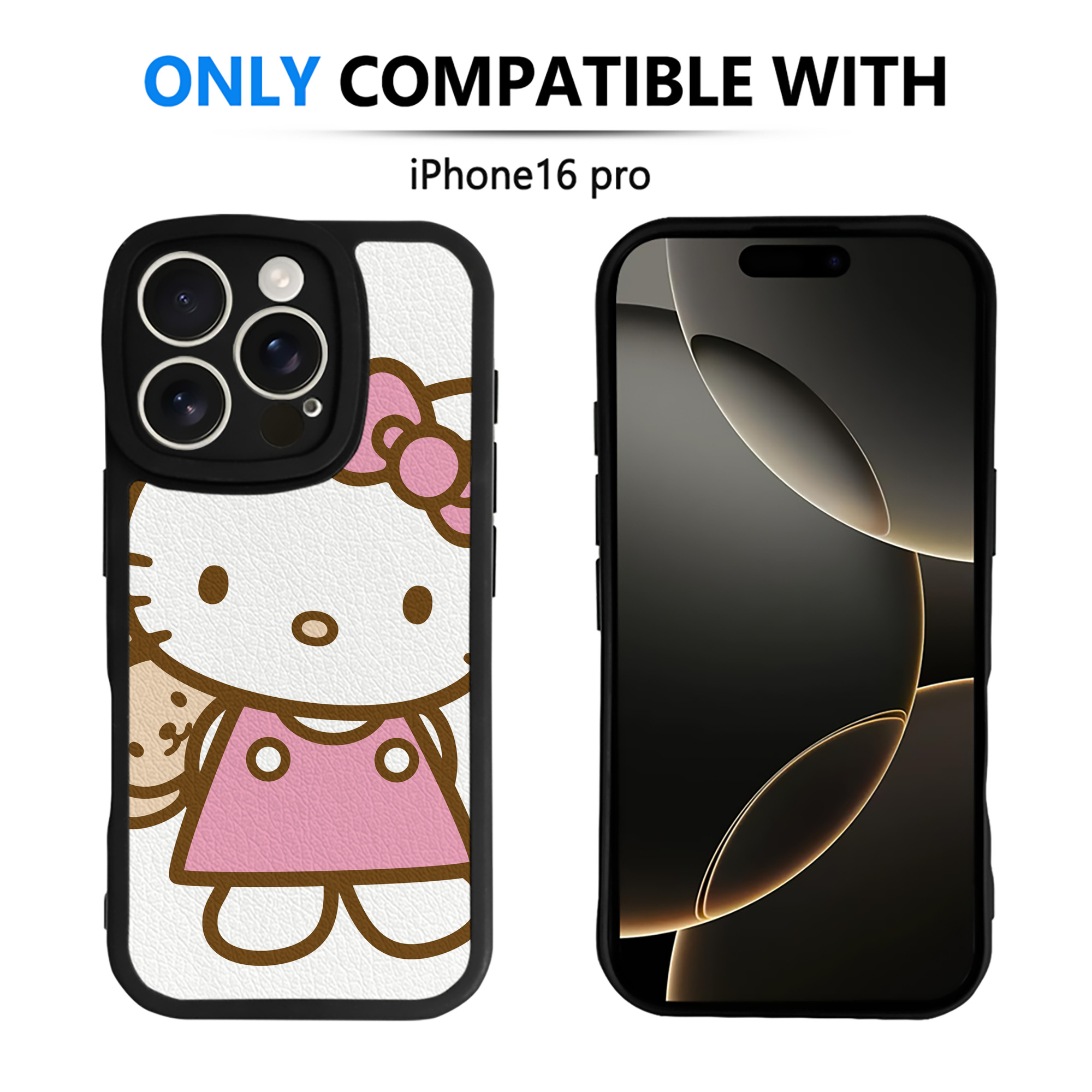 （画像用） Hello Kitty ハローキティ 【iPhone 16シリーズ対応】シリコンスマホケース（レザー調） 材質：シリコン